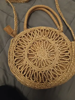 Bolso redondo rafia SARA