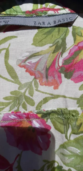 Camisa Zara Estampada Manga Francesa
