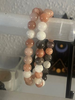 Pulseras Piedra Luna Elásticas