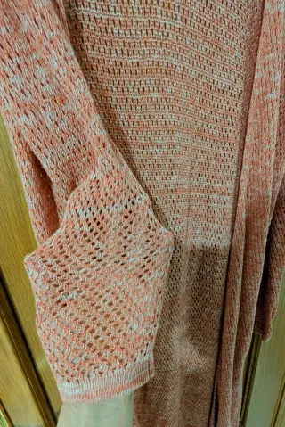 Cárdigan largo rosa