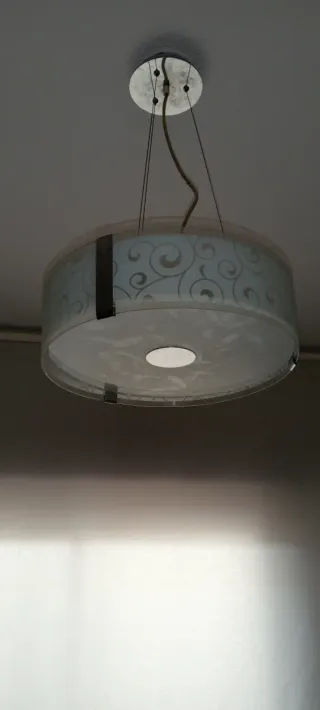 Lámpara de techo salón cristal y metal