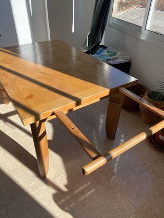 Mesa de comedor vintage madera maciza años 50