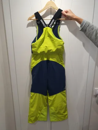 Traje de esquí infantil azul y amarillo