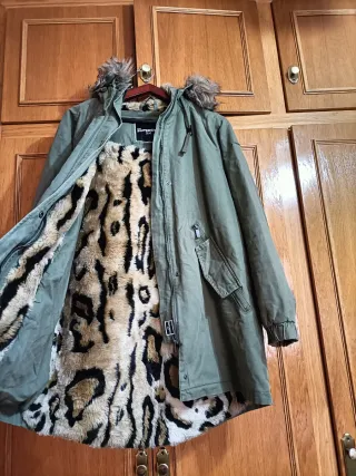 Parka Superdry Edit mujer T40 verde / animal print