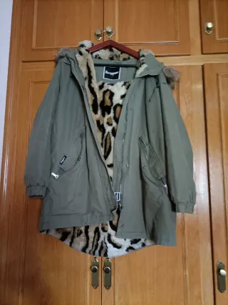 Parka Superdry Edit mujer T40 verde / animal print