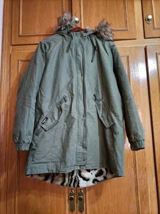 Parka Superdry Edit mujer T40 verde / animal print