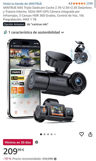 Vantrue N4S Kit Dashcam + 4G + Cableado