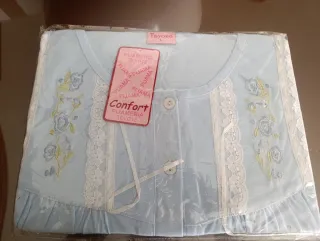 Camisón vintage Tevose azul y blanco Talla L