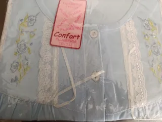 Camisón vintage Tevose azul y blanco Talla L