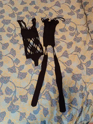 Body de rejilla negro Dos