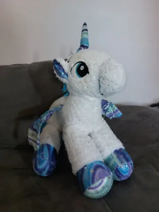Peluche unicorno XL bianco con paillettes