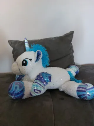 Peluche unicorno XL bianco con paillettes