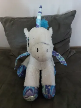 Peluche unicorno XL bianco con paillettes