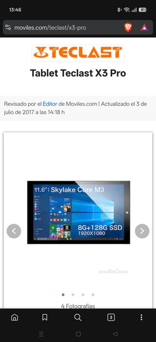 Tablet Teclast X3 Pro 11.6" 8Gb 128Gb Windows 10