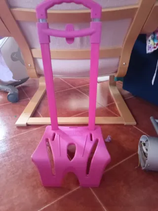 Carrito para mochila escolar rosa