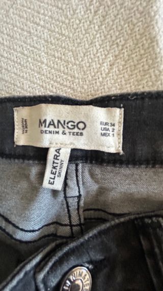 Jeans Mango Gris Oscuro Talla 34