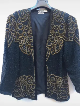 Blazer NITE seta nero e oro