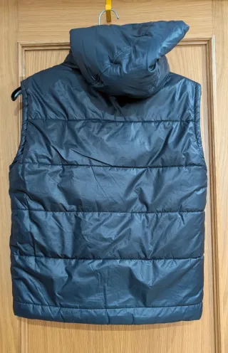 Chaleco reversible acolchado niño azul y marrón