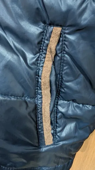 Chaleco reversible acolchado niño azul y marrón