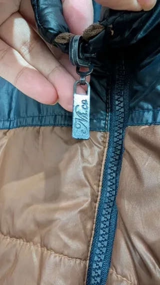 Chaleco reversible acolchado niño azul y marrón