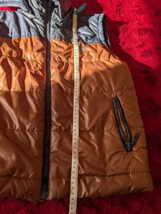 Chaleco reversible acolchado niño azul y marrón