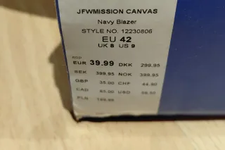 Zapatillas Jack & Jones JFWMission Canvas. Azul 42