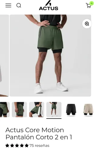 Pantalón corto running Actus Motion Verde Oliva