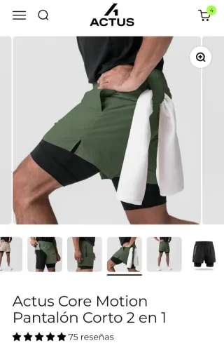 Pantalón corto running Actus Motion Verde Oliva