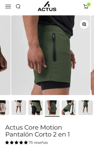 Pantalón corto running Actus Motion Verde Oliva