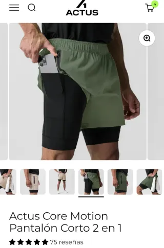 Pantalón corto running Actus Motion Verde Oliva