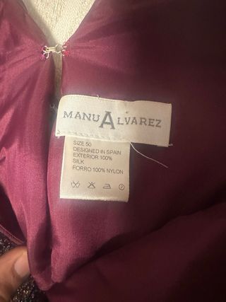 Vestido largo morado y rojo