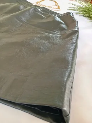 Falda Cuero Natural Vintage Negra