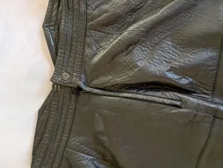 Falda Cuero Natural Vintage Negra