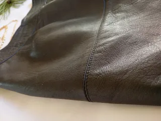 Falda Cuero Natural Vintage Negra