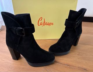 Botines de ante negro Castañer