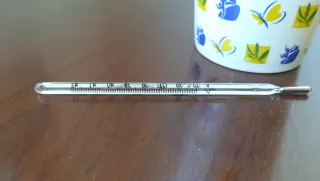 Lote vaso cerámica y termómetro vintage