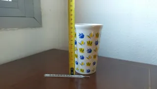 Lote vaso cerámica y termómetro vintage