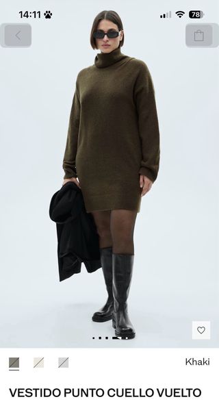 Jersey largo lana verde oliva