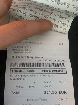 Reloj Lotus Caballero Cronógrafo Esfera Plata