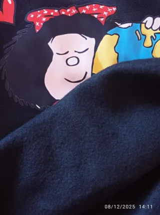 Sudadera Mafalda Negra Talla 50