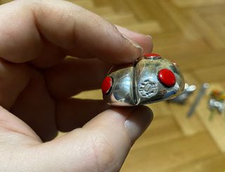 Coccinella laminata in argento