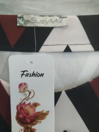 Vestito donna fantasia zig-zag