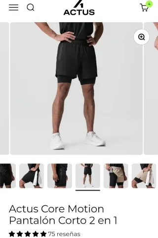 Pantalón corto running Actus Talla M Negro