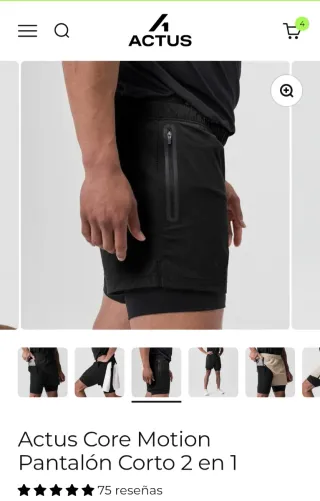 Pantalón corto running Actus Talla M Negro