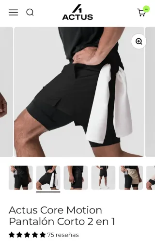 Pantalón corto running Actus Talla M Negro