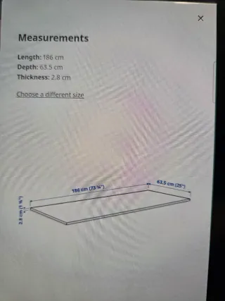 Encimera de cocina laminada 186x2.8 cm (Negro).