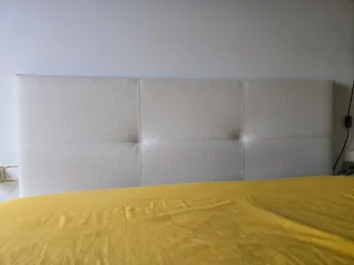 Cabezal de cama 150cm blanco polipiel