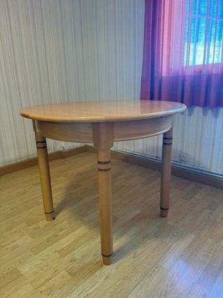 MESA REDONDA EXTENSIBLE DE PINO MADERA MACIZA