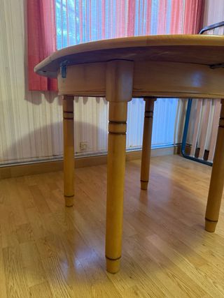 MESA REDONDA EXTENSIBLE DE PINO MADERA MACIZA