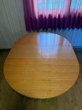 MESA REDONDA EXTENSIBLE DE PINO MADERA MACIZA